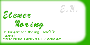 elemer moring business card